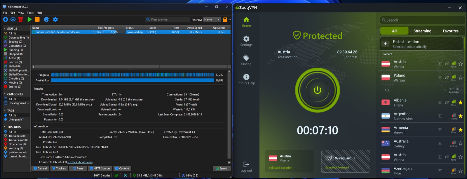 qBittorrent through Vienna